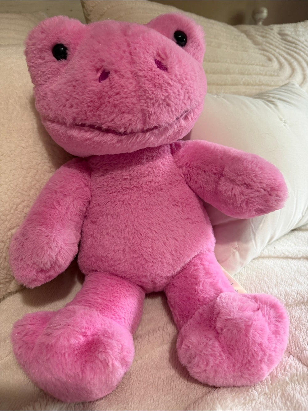 Adorable Build-A-Bear Pink Plush Frog Stuffed Animal
